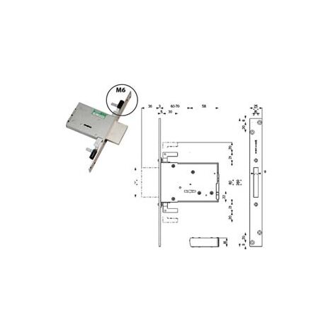 SERRATURA TRIPLICE DA INFILARE DOPPIA MAPPA 40706- - mm.70 (4070678C6) - 1 pezzi MOTTURA