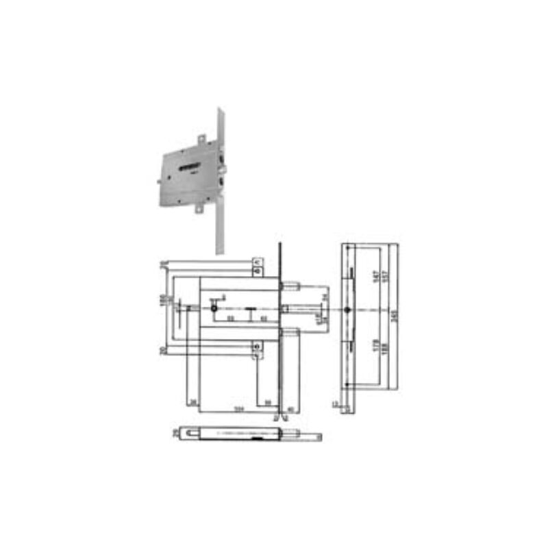 Image of Yale - Serratura triplice da infilare per porte blindate doppia mappa 133y5 - dx (y133y565180) 1 pezzi