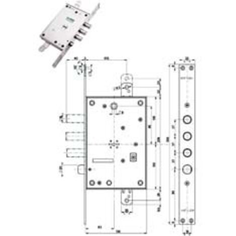 SERRATURA TRIPLICE INFILARE CON SCROCCO DOPPIA MAPPA BLINDATE 52771/37- - mm.63 DX/SX (52771ML37 36) - 1 pezzi MOTTURA