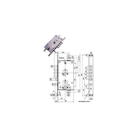 SERRATURA TRIPLICE INFILARE MULTIF. SCROCCO CIL. EUR. BLINDATE 85795  mm.63 SX (85795S)    MOTTURA
