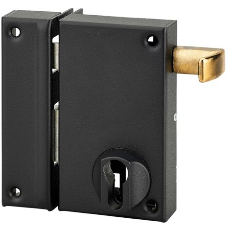 Serratura verticale da applicare doppio cilindro a tirante per porta esterna, asse 45mm, sinistra, 75x130mm, nero - THIRARD