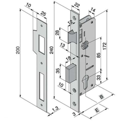 Serratura Welka Da Infilare Q8 015 Ottonata Mm. 70