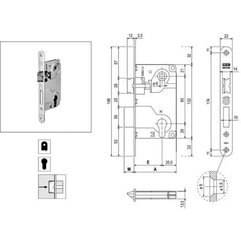 SERRATURA YALE 1024 CENTRO BT CROMO OPACO