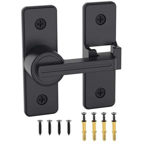 Serrature di sicurezza per porte, serratura per porta in lega di zinco resistente, per porte scorrevoli da fienile, giardino, bagno, porta del garage (nero)