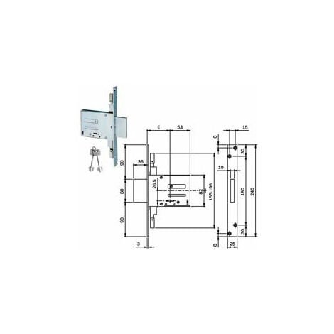Serrature Triplice Da Infilare Doppia Mappa 663301 - mm.70 (663301704)