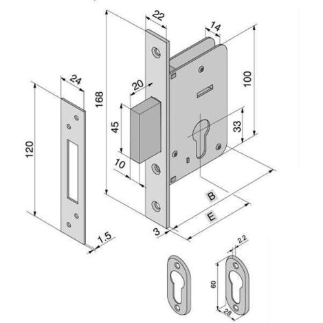 Serrature Welka infilare 020 Due Mandate Mm. 70