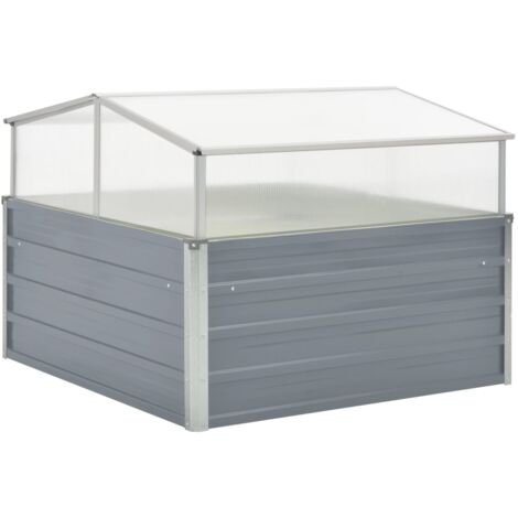 Serre 100 x 100 x 85 cm grise acier galvanisé