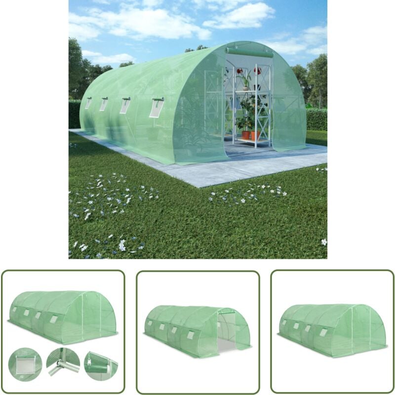 The Living Store Serre 18 m² 600x300x200 cm - Serre De Jardin - Abri Jardin - Protection Plantes - Serrez Verdure - Tunnel Plastique
