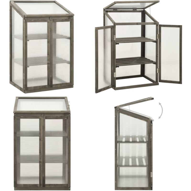 Serre 60x45x100 cm Bois de sapin - Serre De Jardin - Serre En Bois - Abri Jardin - Protection Plantes - Greenhouse - Home & Living