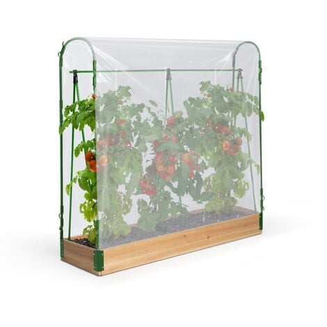 Serre à tomates spéciale croissance kit complet bâche + support - Bois-clair