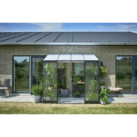 Accueil>Serres de jardin Serres adossées>Serre adossée verre trempé et polycarbonate Qube Lean-to 4.70m²