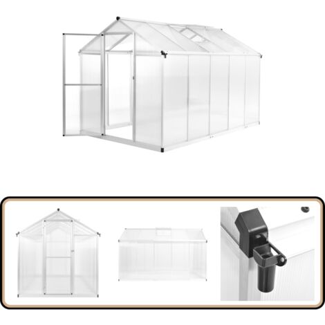 Serre Aluminium 302x190x195 cm 11,19 m³ - Serre Jardin - Serre Aluminium - Greenhouse - Serres De Jardin - Abri Jardin