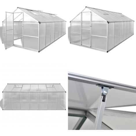 Serre Aluminium renforcé 10,53 m² - Serre De Jardin - Serre Aluminium - Serre Polycarbonade - Abri Jardin - Protection Plantes - Home & Living