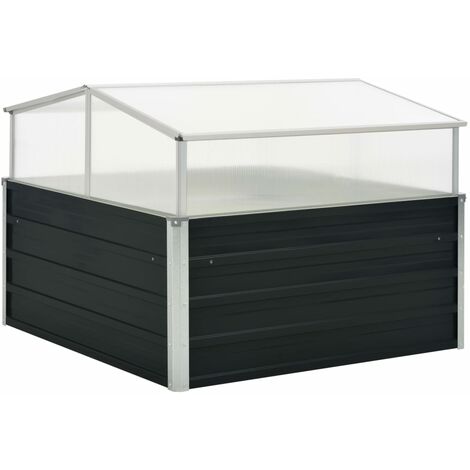 Serre Anthracite 100x100x77 cm Acier galvanisé