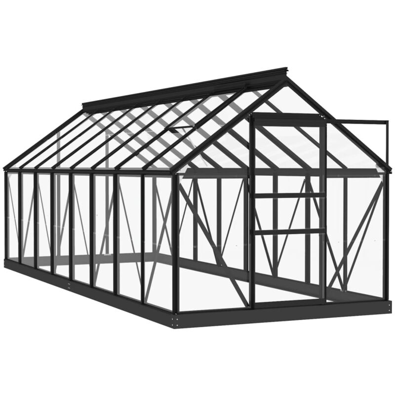 Vidaxl - Serre en verre Anthracite 155x395,5x191 cm Aluminium