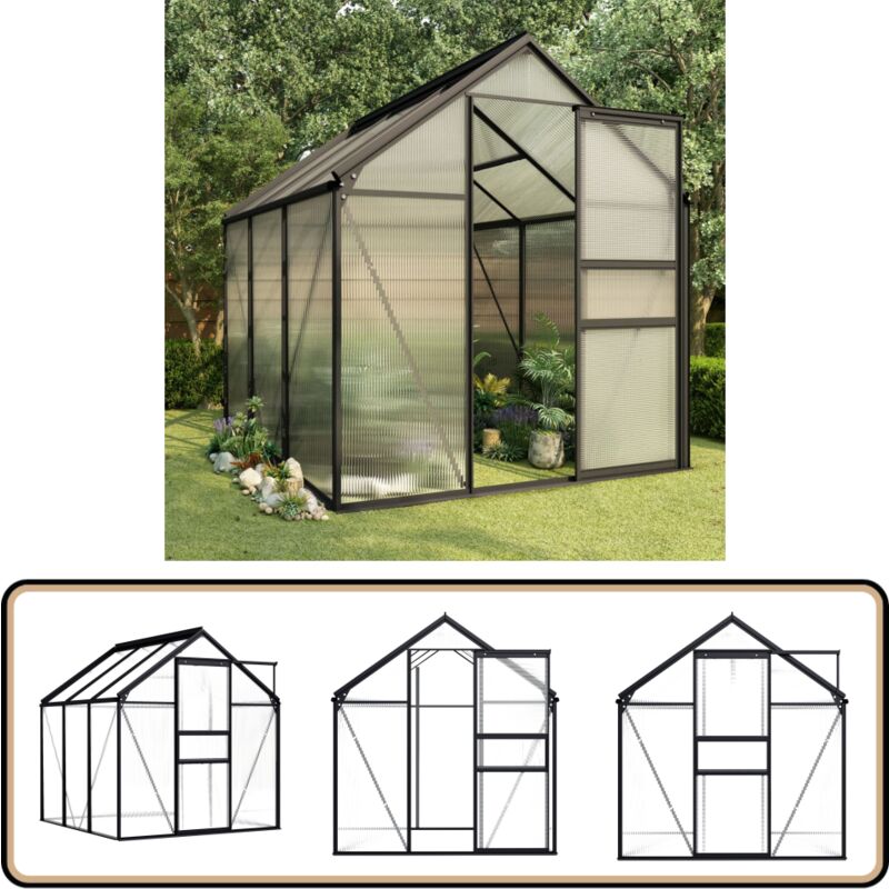 Vidaxl - Serre Anthracite Aluminium 3,61 m² - Serre Jardin - Abri Jardin - Greenhouse - Serrez - Structure Jardin
