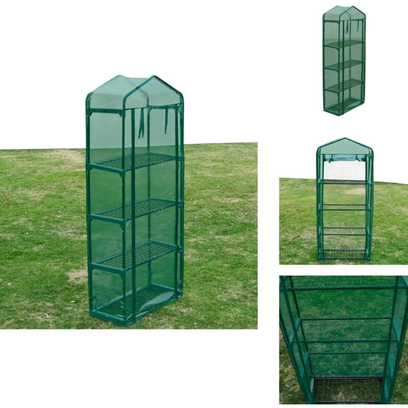 Serre avec 4 étagères - Serre De Jardin - Serre Verte - Abri Jardin - Serriculture - Protection Des Plantes