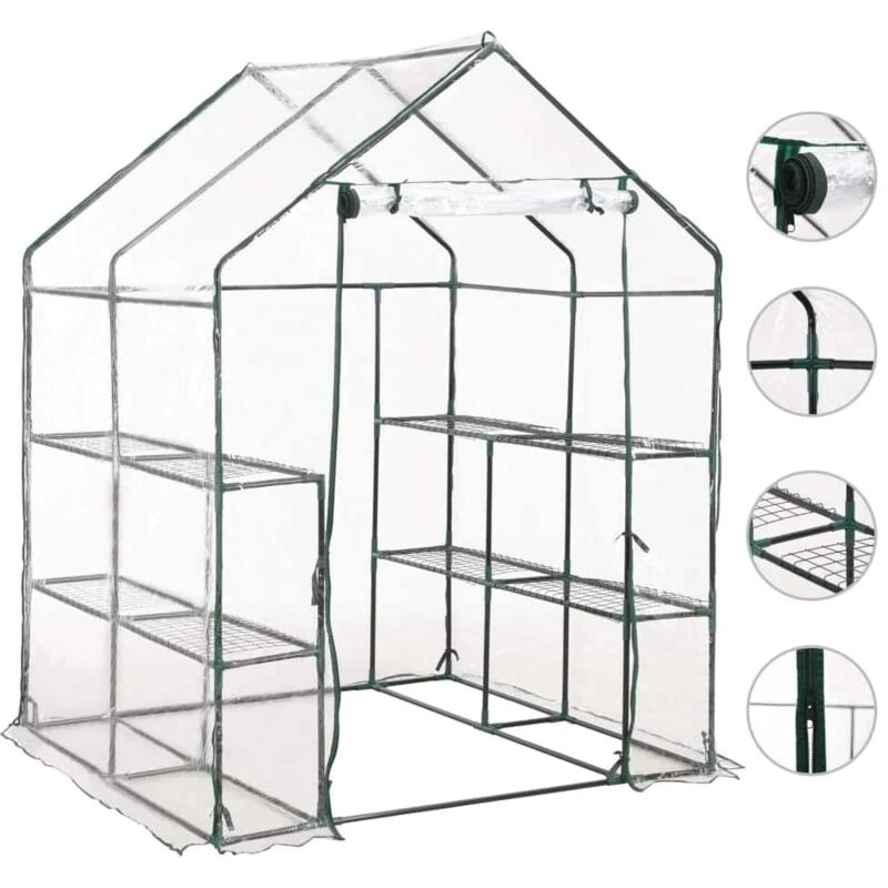 Serre avec 8 étagères 143x143x195 cm Vidaxl