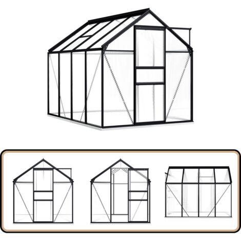 Serre avec cadre de base Anthracite Aluminium 4,75 m² - Serre De Jardin - Abri Jardin - Greenhouse - Serrez - Protection Plante