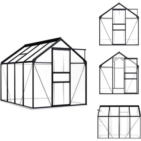 Serre avec cadre de base Anthracite Aluminium 4,75 m² - Serre De Jardin - Abri Jardin - Greenhouse - Serrez - Protection Plante