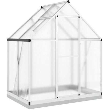 Serre avec cadre de base argenté 169x114x202 cm aluminium CFW331940