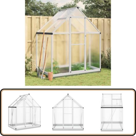 Serre avec cadre de base argenté 169x114x202 cm aluminium - Serre De Jardin - Abri Jardin - Protection Plante - Greenhouse - Serrez  Jardin