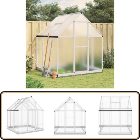 Serre avec cadre de base argenté 169x169x202 cm aluminium - Serre De Jardin - Abri Jardin - Protection Plante - Greenhouse - Serrez Jardin
