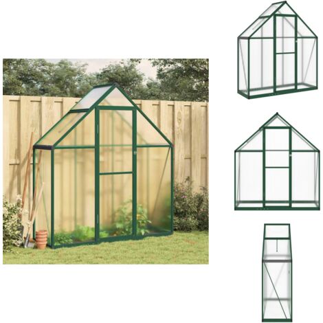 Serre avec cadre de base vert 169x58x195 cm aluminium - Serre De Jardin - Serre Portable - Abri Jardin - Protection Plante - Greenhouse