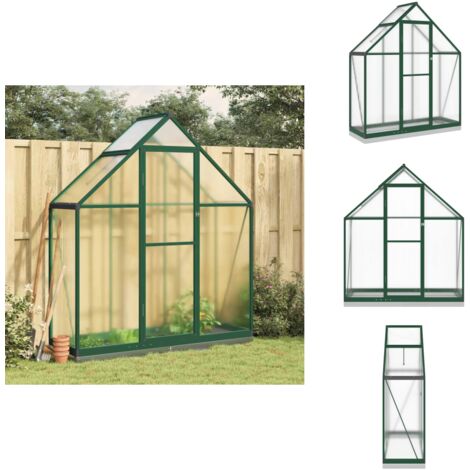 Serre avec cadre de base vert 169x58x202 cm aluminium - Serre De Jardin - Serre Aluminium - Serre Verte - Abri Jardin - Protection Plantes
