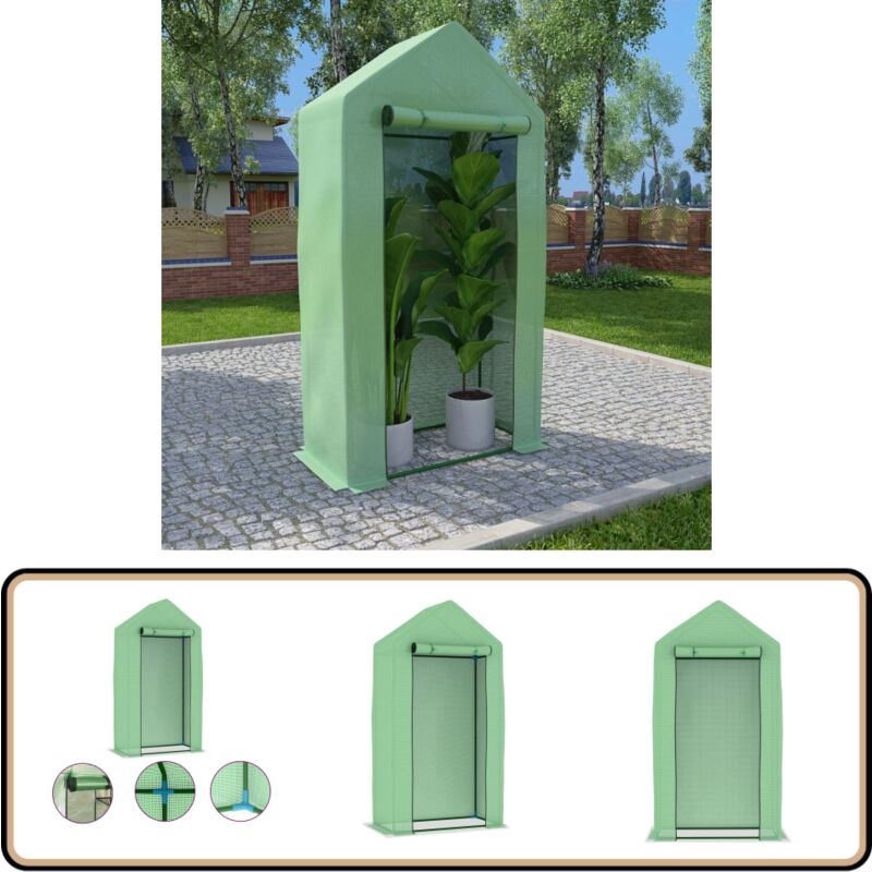 Serre avec cadre en acier 0,5 m² 1x0,5x1,9 m - Serre De Jardin - Abri Jardin - Tunnel De Jardin - Protection Plante - Serriculture