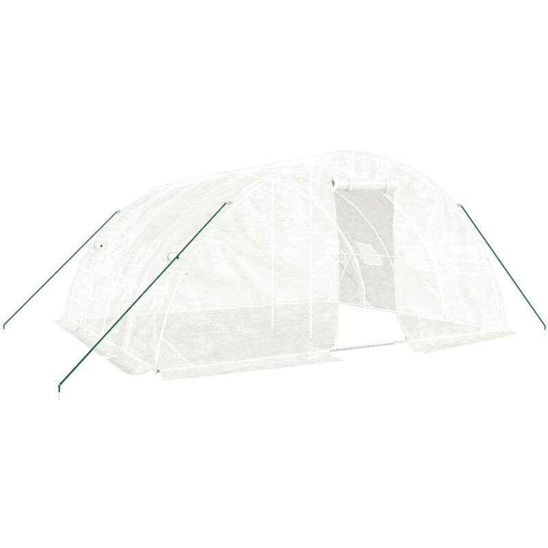 Serre avec cadre en acier blanc 20 m² 5x4x2,3 m