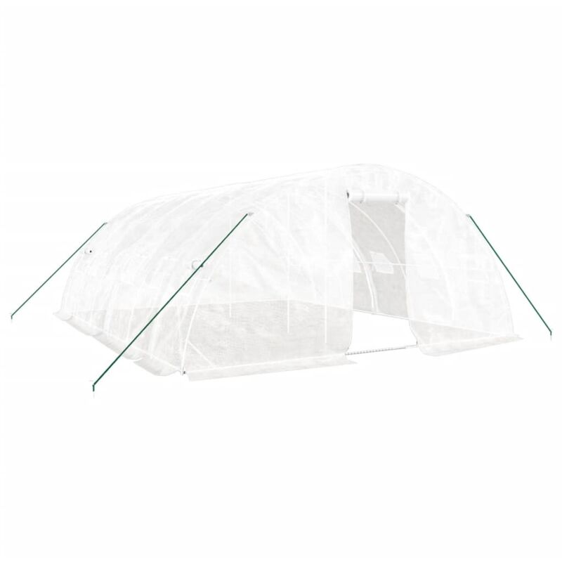 Vidaxl - Serre avec cadre en acier blanc 30 m² 6x5x2,3 m