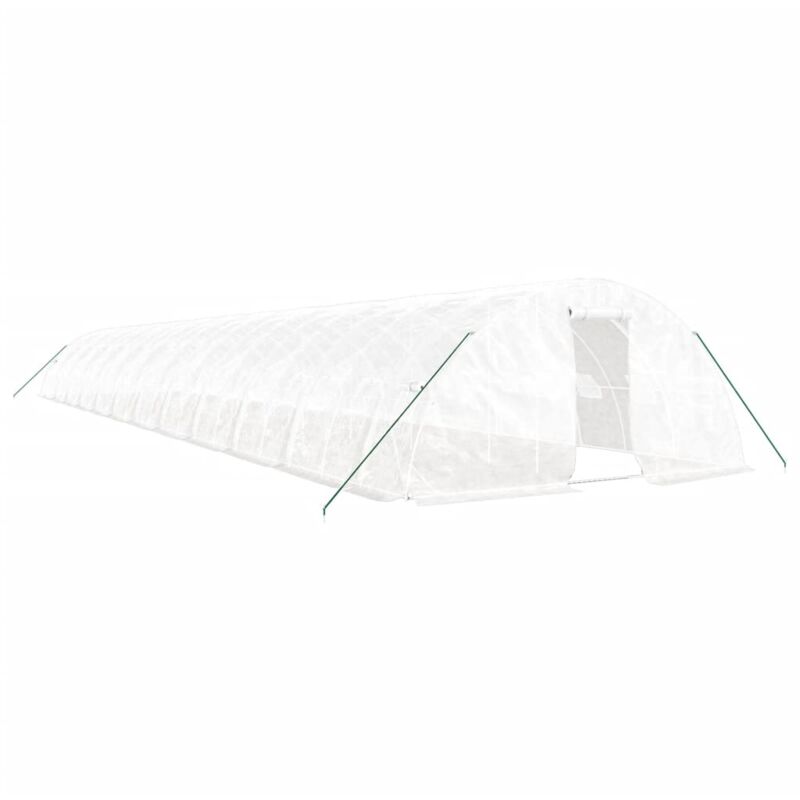 Vidaxl - Serre avec cadre en acier blanc 120 m² 24x5x2,3 m