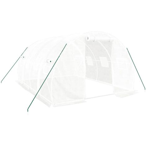 Serre avec cadre en acier Blanc 12 m² 4x3x2 m CFW821705