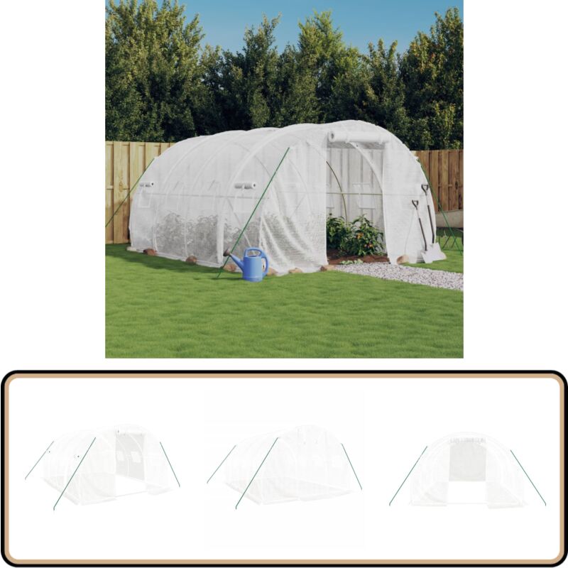 Vidaxl - Serre avec cadre en acier blanc 12 m² 4x3x2 m - Serre De Jardin - Abri Jardin - Tunnel De Jardin - Serrez Blanche - Serre Pliable