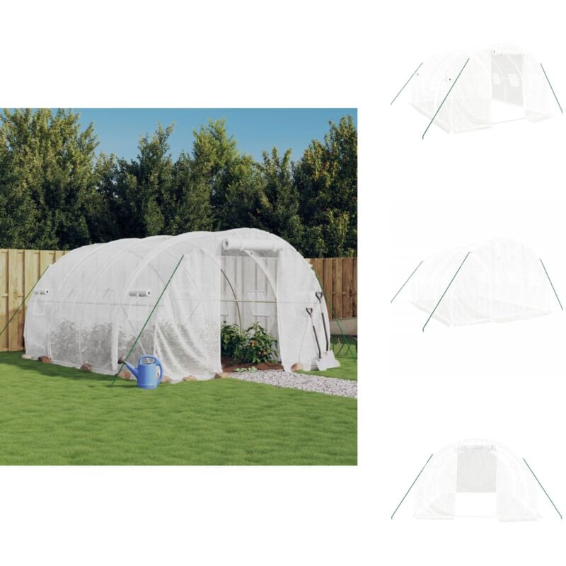 Vidaxl - Serre avec cadre en acier blanc 12 m² 4x3x2 m - Serre De Jardin - Abri Jardin - Tunnel De Jardin - Serrez Blanche - Serre Pliable