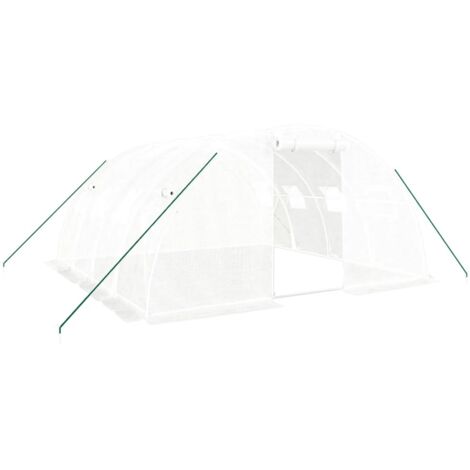 Serre avec cadre en acier Blanc 16 m² 4x4x2 m CFW815507