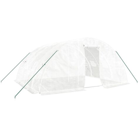Serre avec cadre en acier Blanc 20 m² 5x4x2,3 m CFW513063