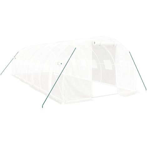 Serre avec cadre en acier blanc 24 m² 8x3x2 m CFW196228