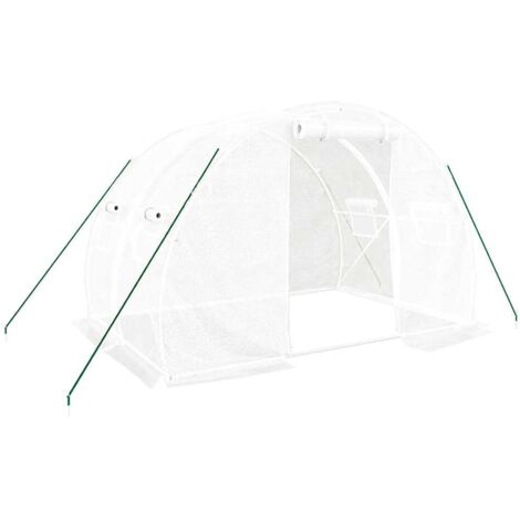 Serre avec cadre en acier blanc 6 m² 3x2x2 m CFW985559