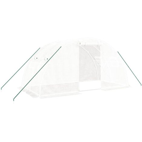 Serre avec cadre en acier blanc 8 m² 4x2x2 m CFW953331