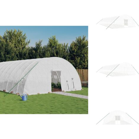 Serre avec cadre en acier blanc 84 m² 14x6x2,85 m - Serre De Jardin - Abri Jardin - Serrez Blanche - Greenhouse - Structure Jardin