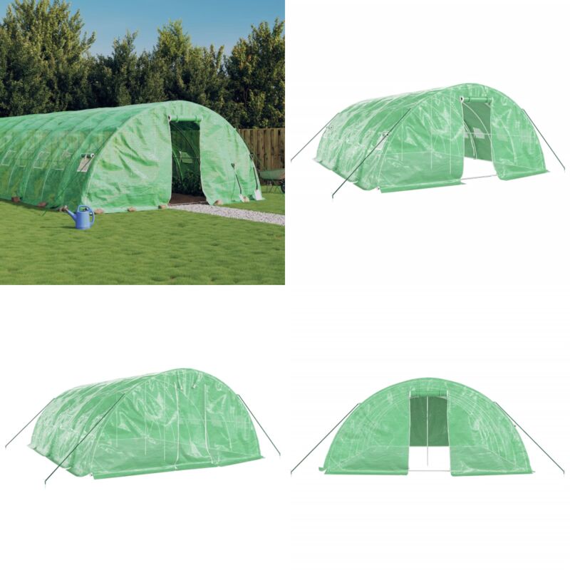 Serre avec cadre en acier vert 30 m² 6x5x2,3 m - Serre De Jardin - Abri Jardin - Tunnel De Jardin - Serrez Verdure - Protection Plante - Home & Living