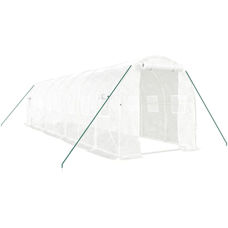 Vidaxl - Serre avec cadre en acier blanc 16 m² 8x2x2 m