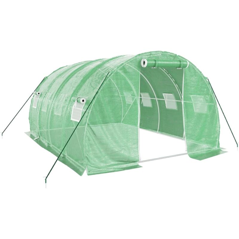 Serre avec cadre en acier vert 12 m² 4x3x2 m
