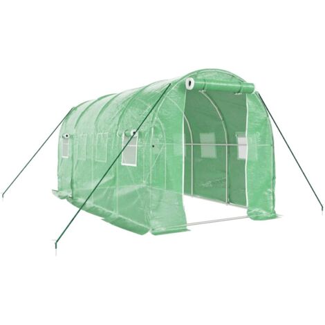 Serre avec cadre en acier vert 8 m² 4x2x2 m CFW376596
