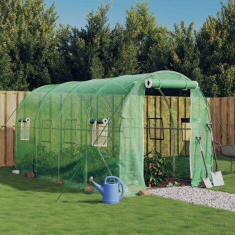 Serre avec cadre en acier vert 8 m² 4x2x2 m vidaXL