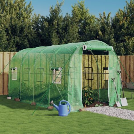Serre avec cadre Serre de Jardin  Serre De Jardinage en acier vert 8 m² 4x2x2 m 56529