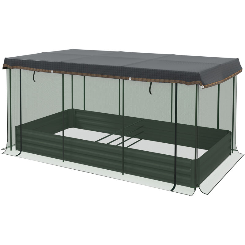 Liberté - Serre basse en Acier pour terrasse avec porte-à-faux et protection solaire, 230x110cm, gris