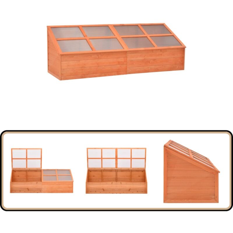 Serre Bois 180x57x62 cm - Serre De Jardin - Serre Bois - Abri Jardin - Tunnel De Jardin - Protection Plantes